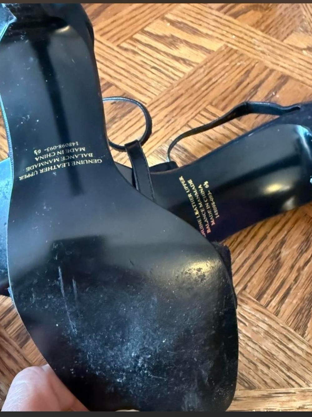 Stuart Weitzman Black Suede T-Strap Stiletto Sandals - Picture 4 of 4